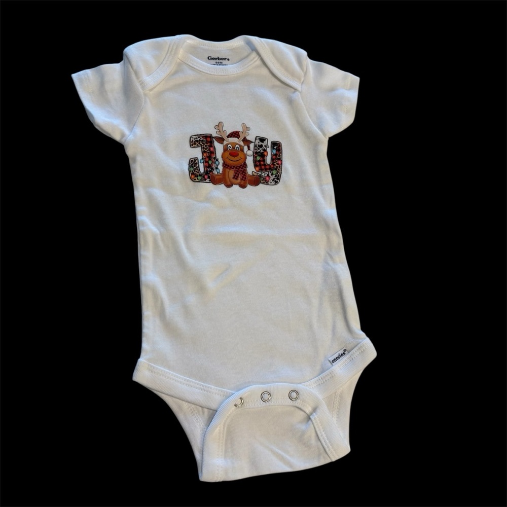 Gerber Reindeer Joy Christmas Onesie.